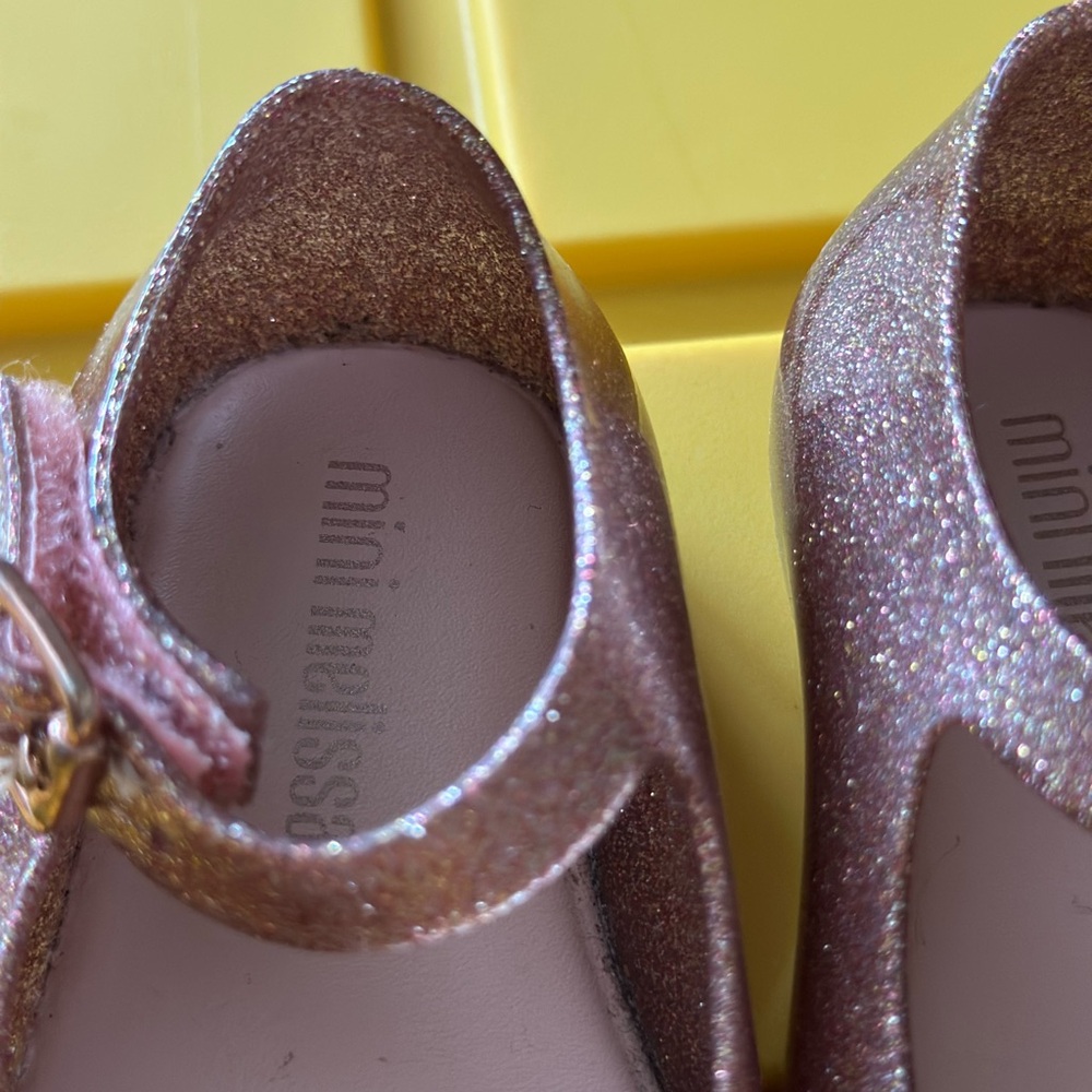 Mini Melissa Sparkly Pink Dress Shoes - Picture 6 of 8